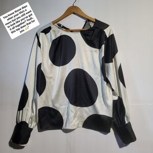 Worthington Black and White Polka Dot Blouse